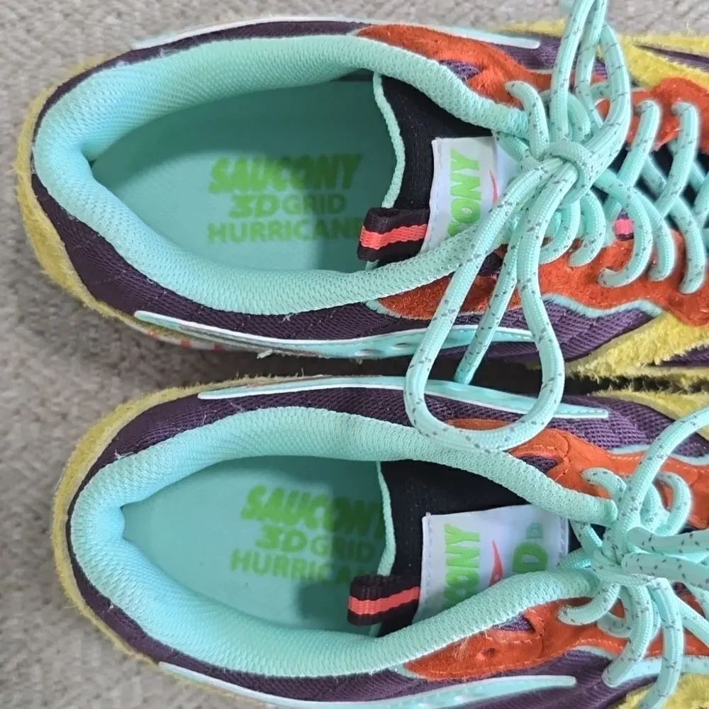Saucony 3D Grid Hurricane Trailian Colorful Unisex Sneaker Shoes-Size 9.5